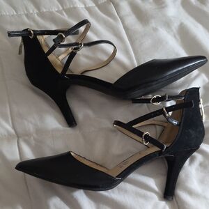 Liz Claiborne Elegant Black Heels with Straps Size 11